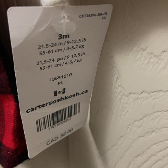 Carter’s White and Buffalo Plaid Onesie & Jumper - Picture 7 of 7